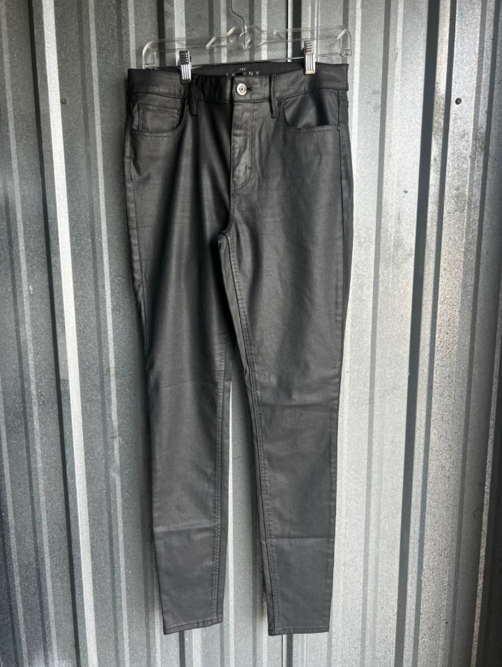 Black Coated Women's Skinny Jeans